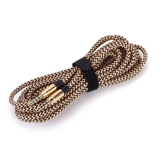10ft Long AUX Cable 3.5mm Jack Gold-Plated Plug Audio Wire Cord for iPod Phone