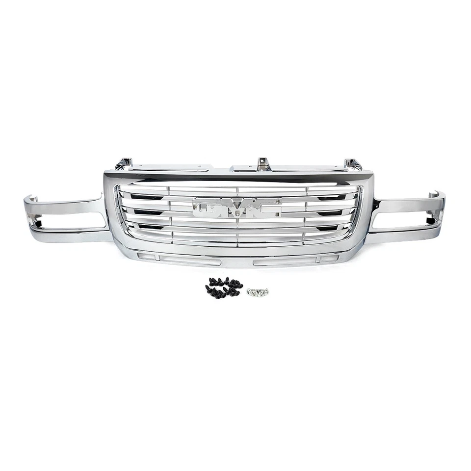 Chrome Front Grille Assembly For 2003-2007 GMC Sierra 2500 3500 HD 19130795 NEW - Image 2 of 4