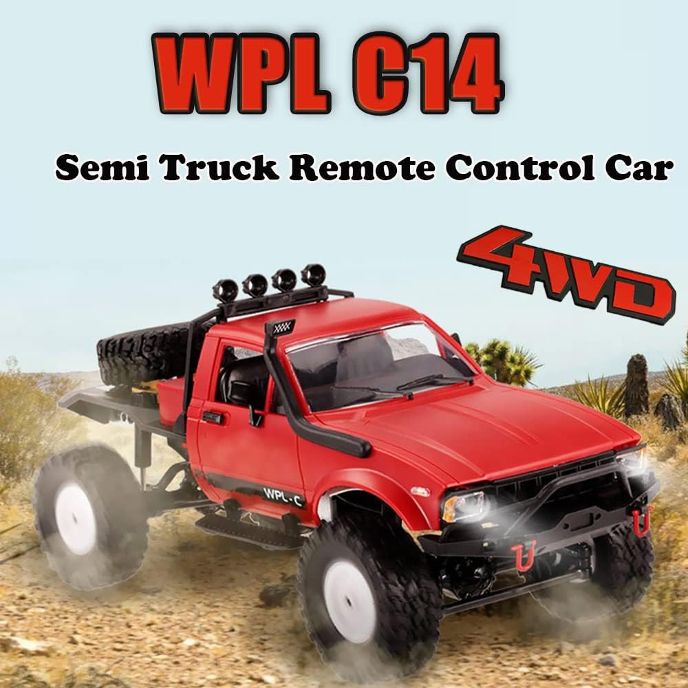 WPL RC カー 1:16 Hailax 2.4 4WD WPL C14 1/16 Scale Offroad RC Crawler Truck 4X4 All Terrain Remote