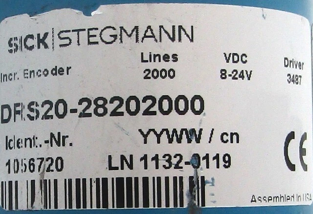Sick Stegmann DRS20-28202000 Incremental Encoder 8-24V 2000 pp/r - Image 3 of 3
