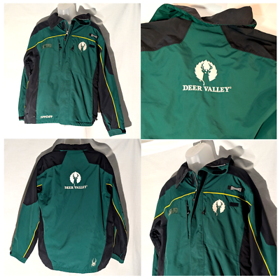 SPYDER アメリカ代表 スキーチーム スウェット 腕パッド入り 古着 緑XL Deer Valley Spyder XTL Thinsulate 20,000mm Med Green Vintage 90s