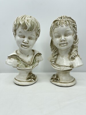 UNIVERSAL STATUARY CHICAGO 1960年代 石膏オブジェ Universal Statuary Corp Chicago Boy & Girl Bust 1962 | eBay