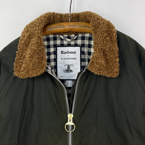 Barbour Alexa Chung Floyd Wax Jacket Womens 18 Green Short Alexachung Bomber - Picture 4 of 18
