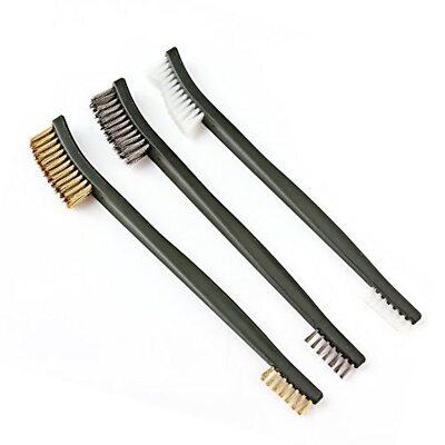 3pcs Mini Wire Brush Set Rust Paint Metal Cleaner Cleaning Welding Slag and R...