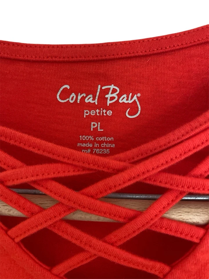 Camiseta Coral Bay Naranja Quemado Cuello Cruzado 100% Algodón Pequeña L Foto 2 de 4