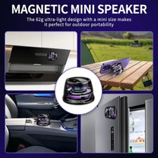 Magnetic Bluetooth Speaker with Phone Holder, Stick On RGB Portable IPX5 Gift