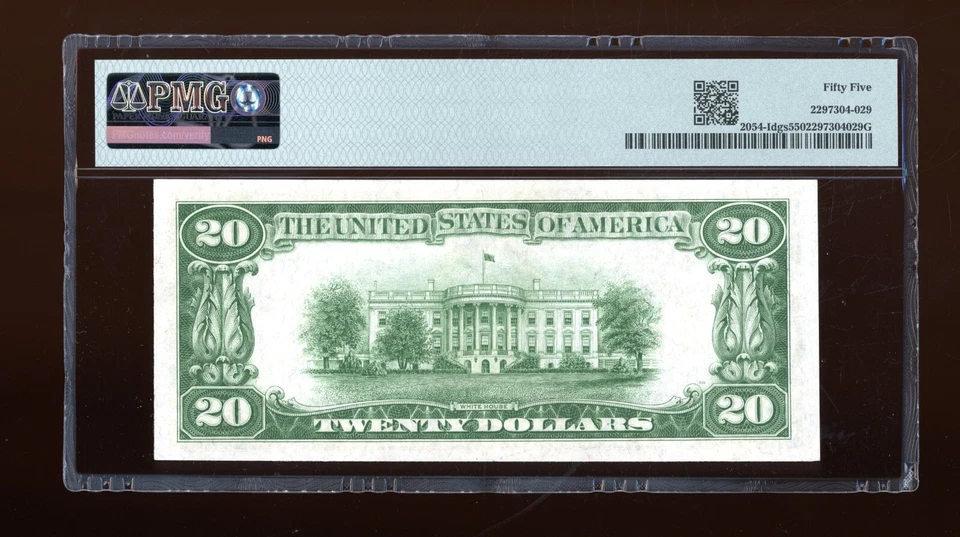 DBR 1934 $20 FRN DGS Minneapolis Fr. 2054-Idgs PMG 55 Serial I07307135A - Image 2 of 2