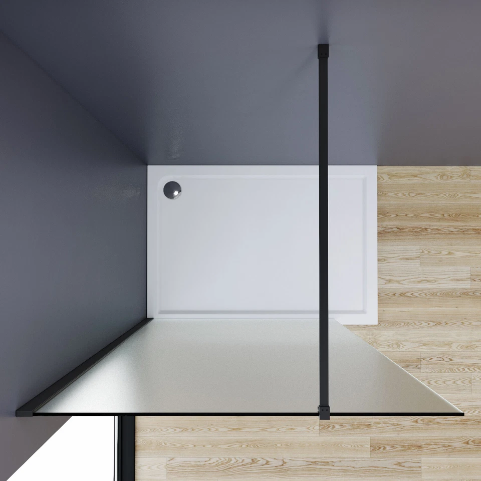 ELEGANTE Puerta de Ducha Sin Marco Vidrio de Ducha 5/16" Vidrio Esmerilado en Negro Foto 3 de 4