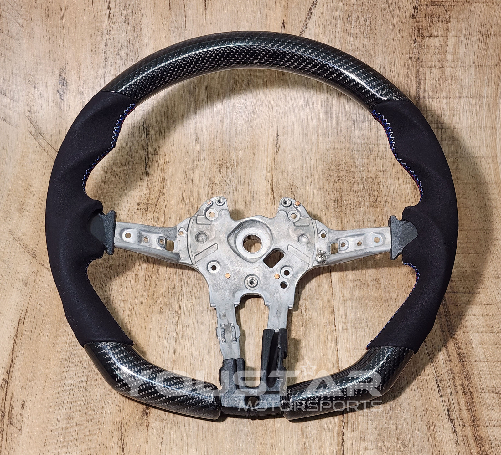 FLAT BOTTOM Real CARBON Alcantara Steering Wheel for BMW F10 F12 F06