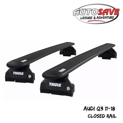 Thule Aluminium WingBar Evo Black Roof Bars Set to fit Audi Q3 11-18 Closed Rail