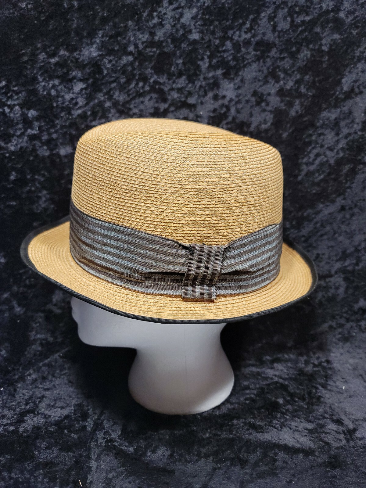 Vintage Stetson Fedora Straw Hat Men's Straw/Tweed 2… Gem