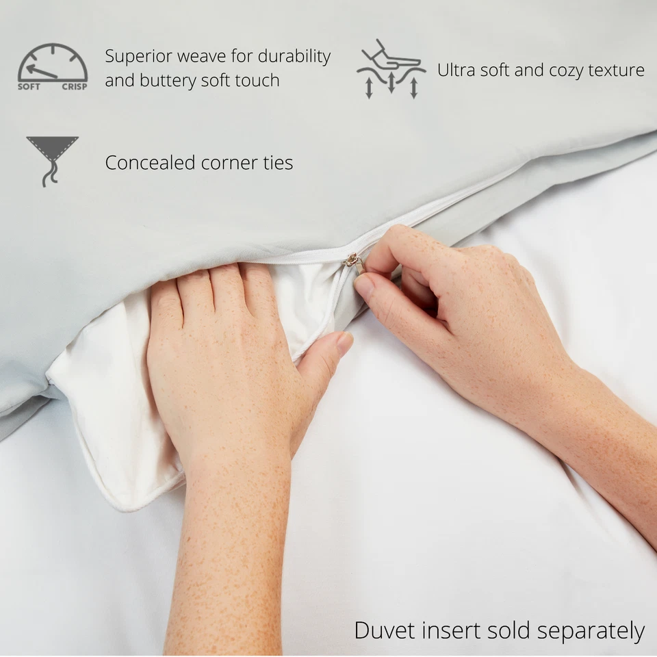 3PC Luxury Comfort Duvet Cover Set by Kaycie Gray in 15+ Fashionable Colors - Image 4 of 4