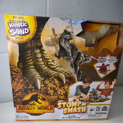 Jurassic World Dominion Stomp N Smash Dinosaur Board Game With Kinetic Sand