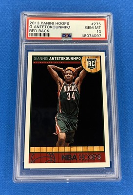 Giannis Antetokounmpo Rookie PSA 10 2013 Panini Hoops #275 Red 