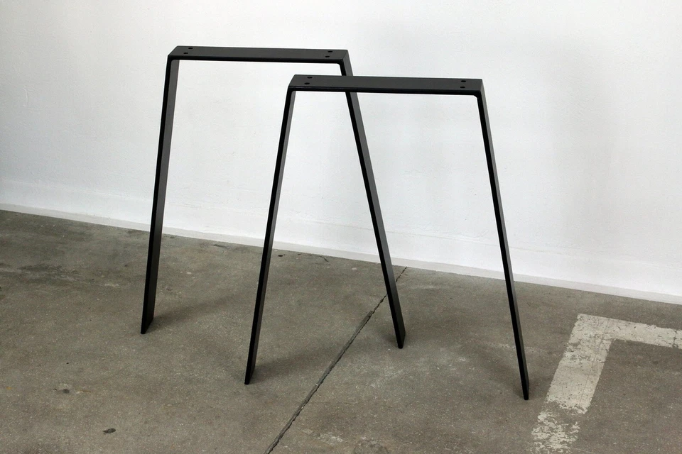 2x TISCHBEINE TISCHGESTELL TISCHKUFEN METALL STAHL TISCHFÜßE INDUSTRIAL TISCH V - Bild 3 von 4