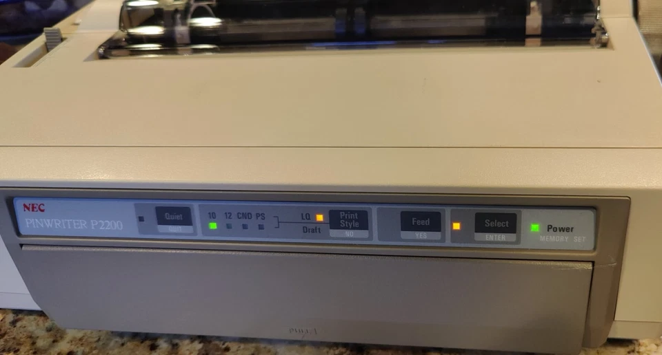 NEC Pinwriter Dot Matrix Printer P2200 w/ Cables In Original Box - Powers On - - Image 2 of 4