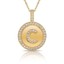 thumbnail 8 - 14K Solid Yellow Gold Round Circle Initial "C" Letter Charm Pendant Necklace