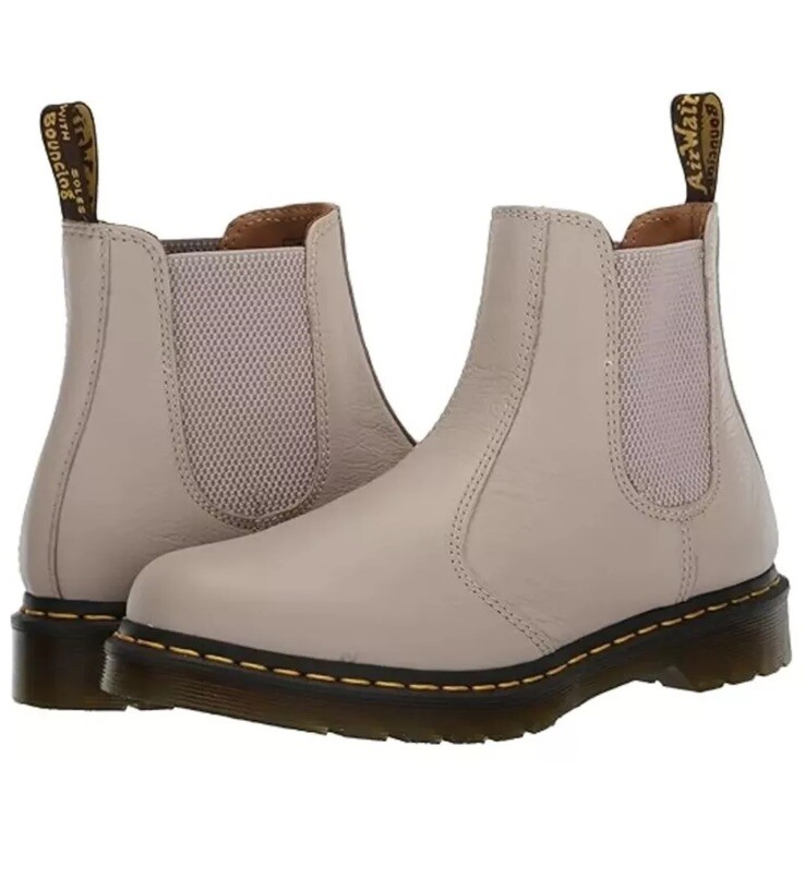 Dr. Martens Doc 2976 Vintage Taupe Virginia Chelsea Boots Womens Sizes Cross New thumbnail 7