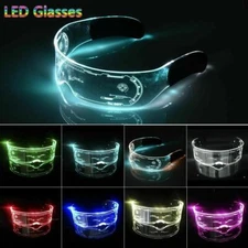 Cyberpunk Clear Lenses 7 Color LED Light Visor Glasses Goggles 4 Halloween Party