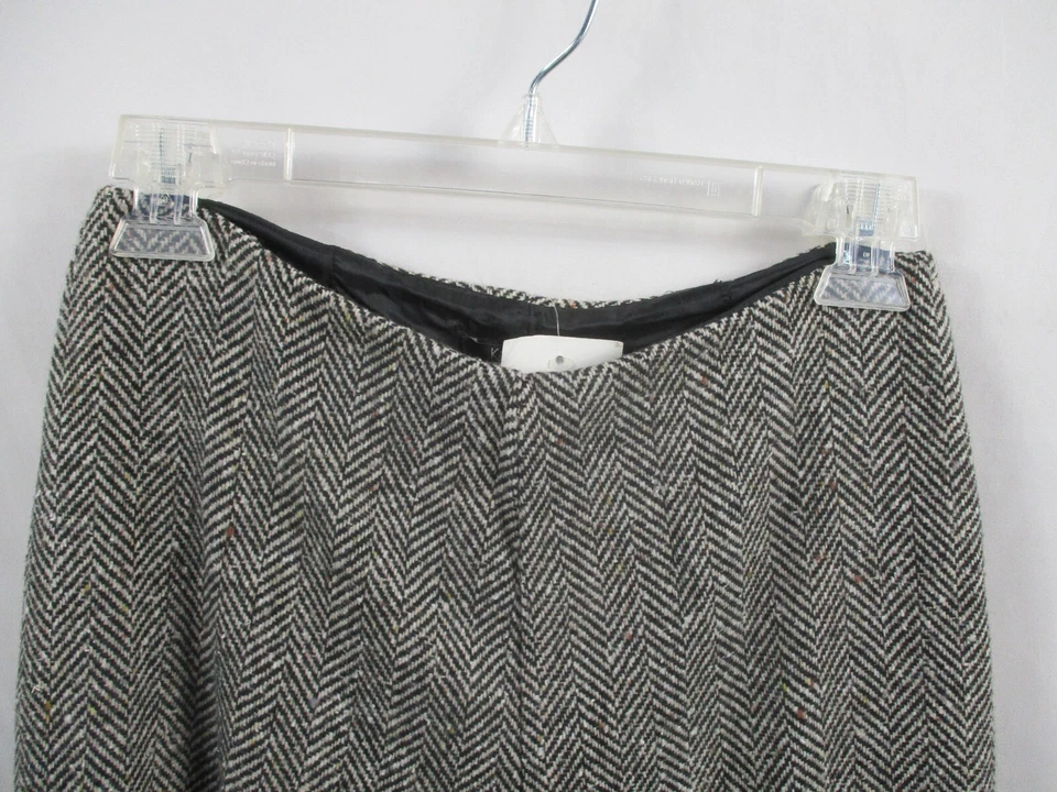 Karen Kane Petite 裤子女式 4P 黑色雪佛龙羊毛侧拉链直衬里新品 — 第 2/4 张图片