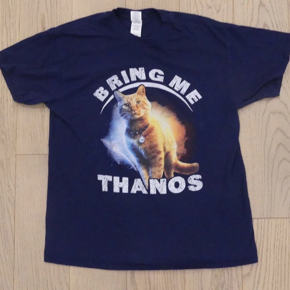 Bring Me Thanos Cat Marvel Gildan Navy Blue Large T Shirt eBay