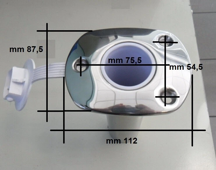 PORTACANNA VERTICALE DA INCASSO IN ACCIAIO INOX BARCA - Immagine 2 di 2