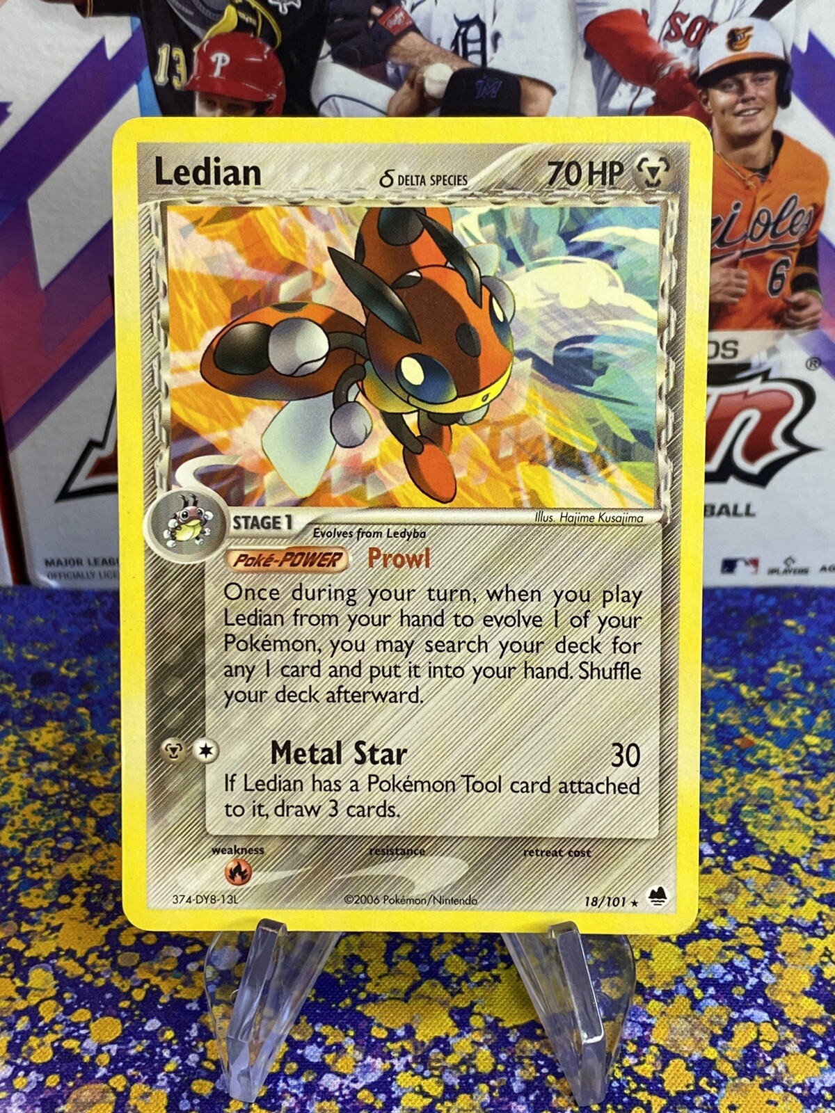 Ledian 18/101 EX Dragon Frontiers Rare 2006 Nintendo Pokemon Card LP