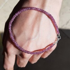 Bracelet Perle D'eau Douce Et Rubis Argent 925 - Rose-Mimosa - Neuf étiqueté