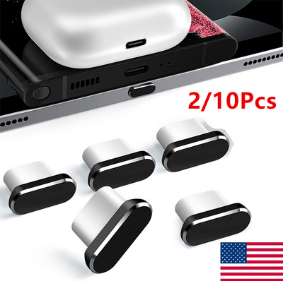 2/10X Type-C Phone Charging Port USB Anti-dust Plug Metal Stopper Protector USA