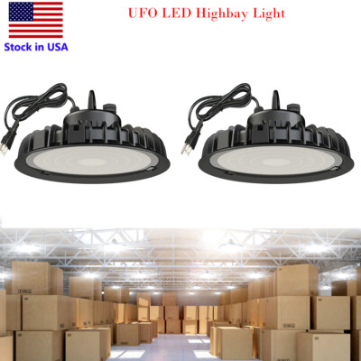 2Pack 300W UFO LED High Bay Light Lamp Factory Warehouse GYM Industrial Lighting