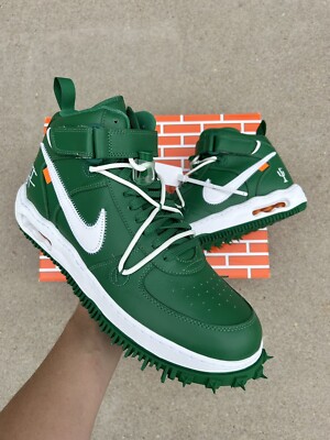 Size 12.5 - Nike Air Force 1 Mid SP Leather x Off-White Pine Green