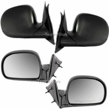 94-98 Chevy S10 Pickup Pu Truck Manual Rear View Door Mirror Mirrors Black Pair