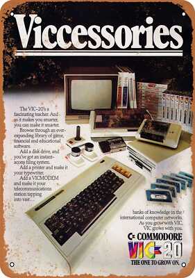 Metal Sign - 1983 Commodore VIC-20 Computer Accessories - Vintage Look
