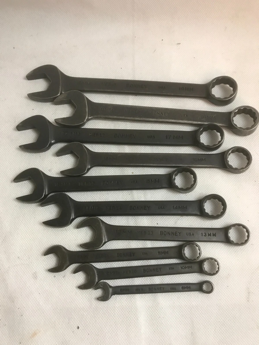 Bonney 10 pc Black Oxide Metric Combination Wrench Set 6mm 19mm missing 7 8 9 12