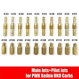 10Pcs Set Slow/Pilot Jet for PWK Keihin OKO CVK &10Pcs Carburetor Main Jet Kit