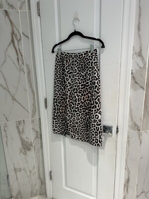 Influence Women s Leopard Print Black Cream Double Slit Pencil Skirt Size 8