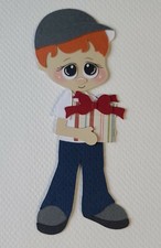 Christmas Present Boy Red Hair. Scrapbook, Card Making Paper Piecing