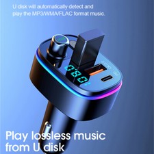 Bluetooth FM Transmitter Adapter Car Radio Music Player W/QC3.0 USB Car Charger
