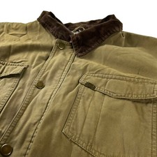 Wrangler Men's 100 Cotton Corduroy Collar Canvas Work Jacket Tan/Brown 2XL
