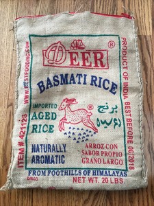 Deer Basmati Rice Burlap Bag Empty Zip Zipper & Carry ...