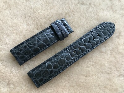 22mm/20mm Gray Alligator Crocodile Embossed Leather Watch Strap Band