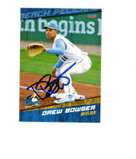 Drew Bowser 2024 Myrtle Beach Pelicans signed autograph baseball card a