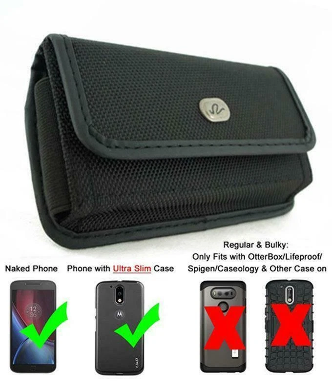 BLACK PU LEATHER & RUGGED CASE FOR IPHONE CARRYING POUCH BELT CLIP HOLSTER COVER - Image 2 of 4