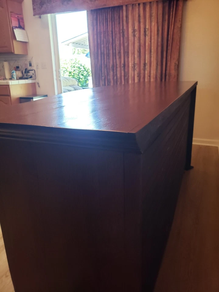 [Антикварный] 1850-е красное/тигровое дерево Credenza/буфет/ сервант. Восстановленный. - Изображение 3 из 4