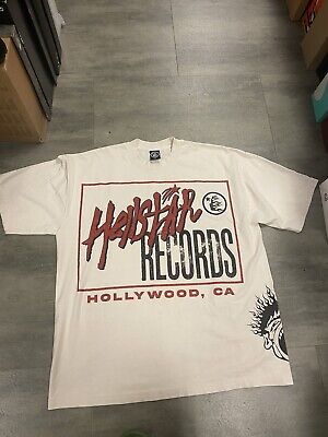 Hellstar Studios Records Short Sleeve Tee Shirt Cream xl new Hellstar Studios Records Short Sleeve Tee Shirt Cream xl new