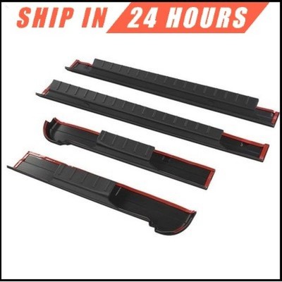 4-Piece Set Trail Armor Rocker Panels Black for 2007-2013 Chevy Silverado 1500