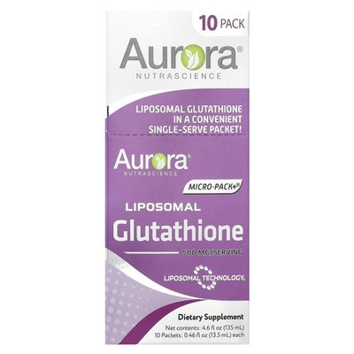 Aurora Nutrascience, liposomales Glutathion, 10 Päckchen, je 13,5 ml 