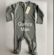 Quincy Mae Organic Cotton Footie Snap 1 Piece, Gender Neutral, Rylee + Cru, Sage