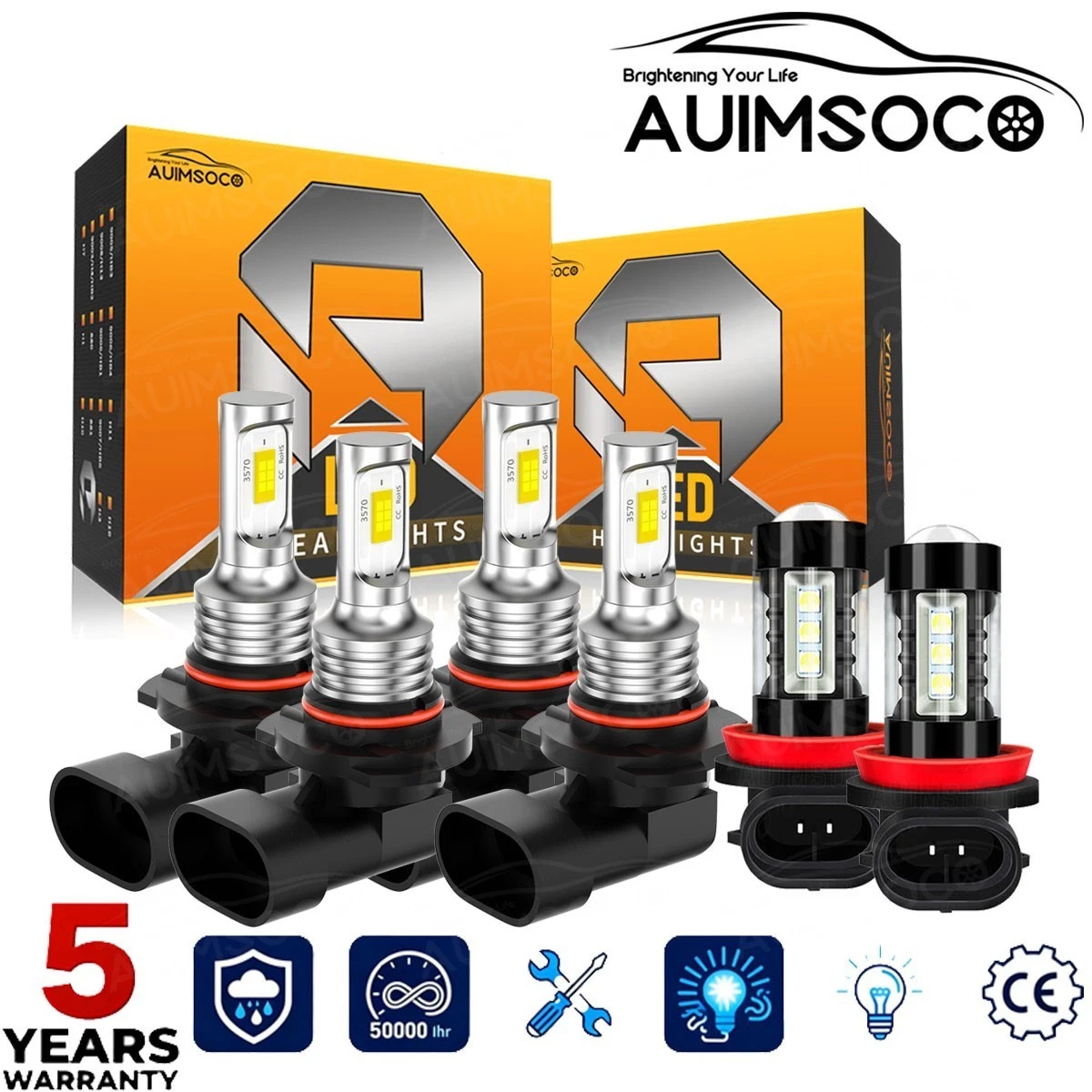 For Toyota Avalon 2013-2015 6pcs 9005 H11 LED Headlight Bulbs Super Bright White