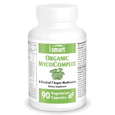 SuperSmart Organic MycoComplex High Strength - 7-in-1 Mushrooms Supplement - ...